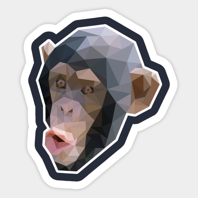 Poly Chimp Sticker by jesse_kyle_